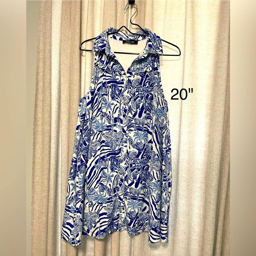 Fab'rik tropical print button down shirt dress